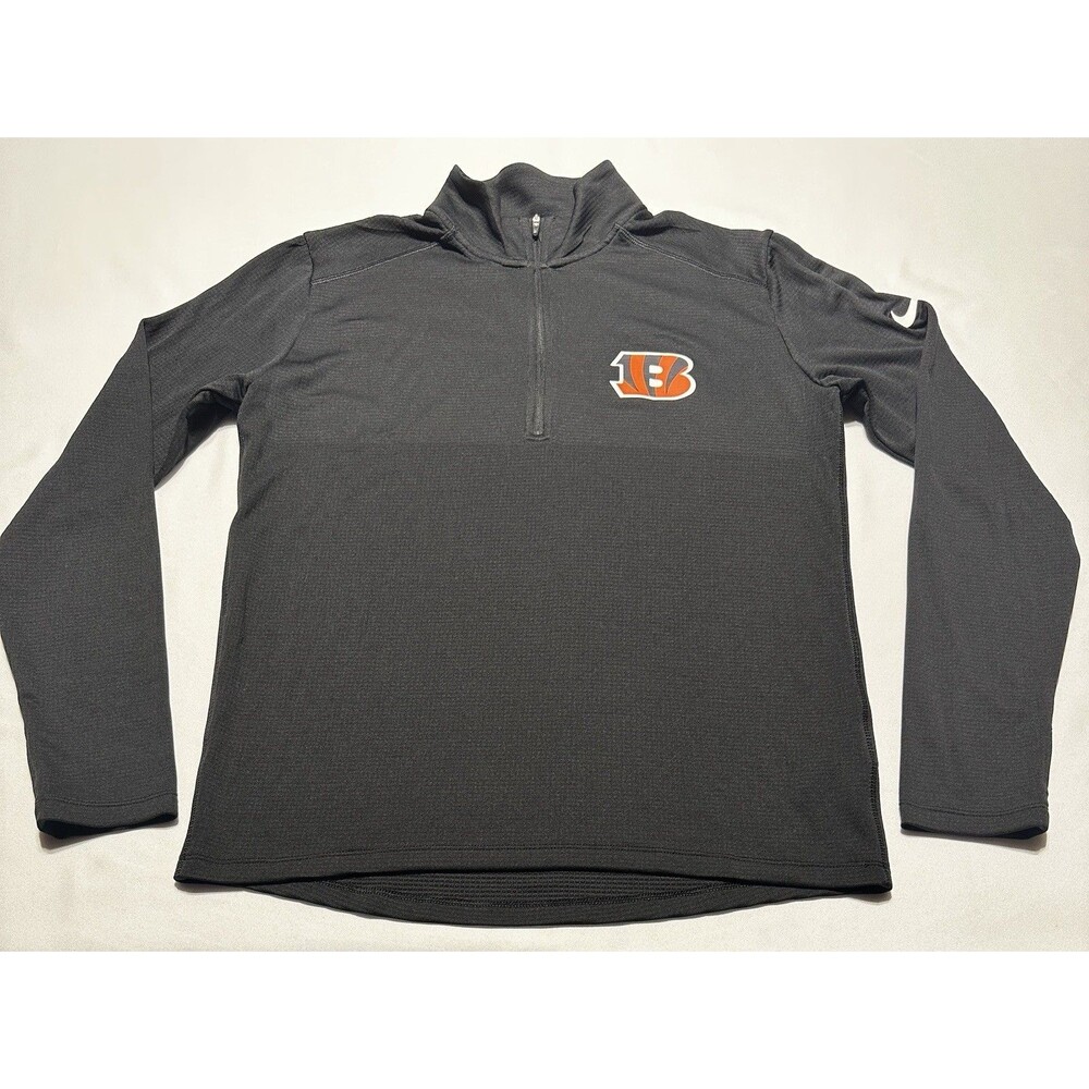 Cincinnati Bengals Nike Dri-FIT 1/4 Zip Pullover Mens Medium NFL NKMI *READ**